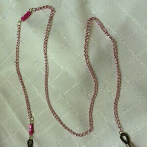 No. 58 - Two handmade eyeglass chains, one silver color, one pink color